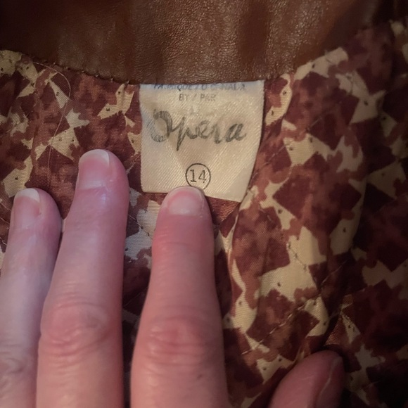 Vintage 1970s Opera Brown Leather Trench Coat Size 10 - Picture 6 of 14